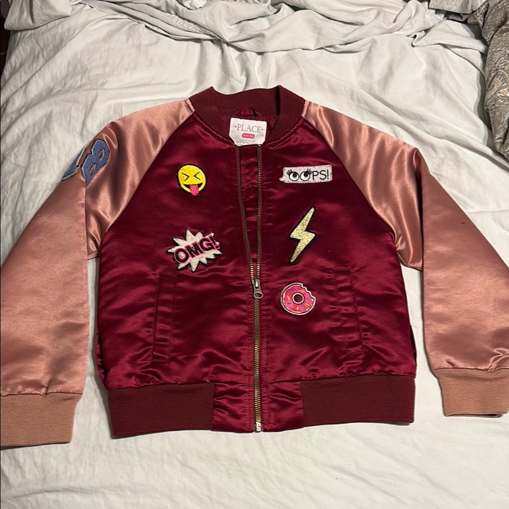 The Children's Place Red and Pink Bomber Jacket